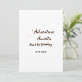 Invitation Adventure awaits 1st birthday name date planeretro (Debout devant)