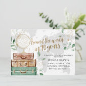 Invitation Adventure awaits BIRTHDAY, 90TH, Travel theme  (Debout devant)