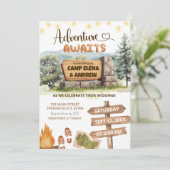 Invitation adventure awaits camping ground wedding (Debout devant)