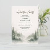 Invitation Adventure Awaits Forest Animals Baby Shower (Debout devant)
