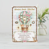 Invitation Adventure Awaits Hot Air Balloon Baby Shower (Debout devant)