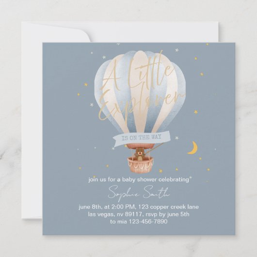 Invitation Adventure Awaits Whimsical Cute Teddy Bear (Devant)