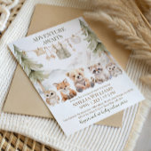 Invitation Adventure Awaits Woodland Animals Baby Shower