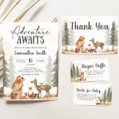 Invitation Adventure Awaits Woodland Baby Shower