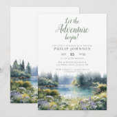 Invitation Adventure Begin Forest Lake Retirement Party (Devant / Derrière)