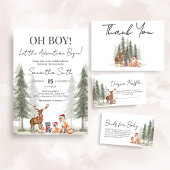 Invitation Adventure Begin Winter Woodland Baby Shower