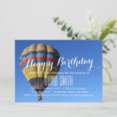 Invitation Adventure Blue Sky Hot Air Balloon Anniversaire (Debout devant)