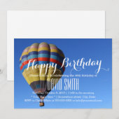 Invitation Adventure Blue Sky Hot Air Balloon Anniversaire (Devant / Derrière)