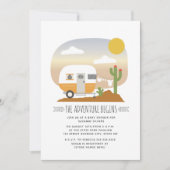 Invitation Adventure Desert Camper Jaune Baby shower neutre (Devant)