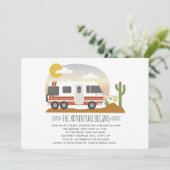 Invitation Adventure Desert Vintage RV Baby shower neutre (Debout devant)