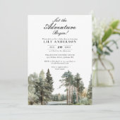 Invitation Adventure Lake Forest Photo Code QR Baby shower (Debout devant)