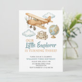 Invitation Adventure Travel Little Explorer Anniversaire (Debout devant)