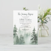 Invitation Adventure Watercolor Forest Baby Shower (Debout devant)