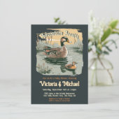 Invitation Adventure Woodland Mallord Baby shower canard (Debout devant)
