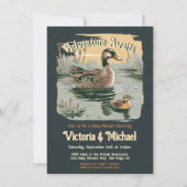 Invitation Adventure Woodland Mallord Baby shower canard (Devant)