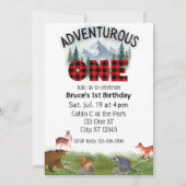 Invitation Adventurous One, Woodland Animal 1st Birthday (Devant)