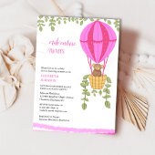 Invitation adventute attend le baby shower d'ours à montgolfi