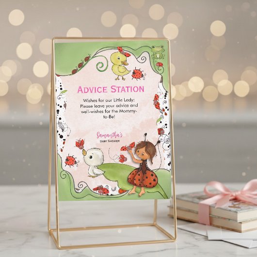 Invitation Advice Station Sign | Ladybug Garden Baby Shower