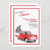 Invitation aérienne Chevy Bel 1955 verticale (Devant / Derrière)