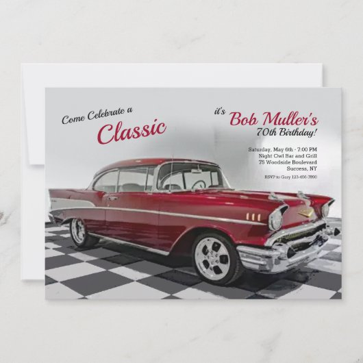 Invitation aérienne Chevy Bel 1957 (Devant)