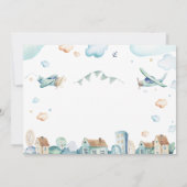 Invitation Aéronefs Anniversaire de enfant de dessin d'aquare (Dos)