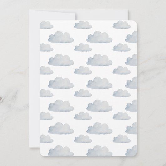 Invitation Aéronefs en aquarelle 1er appel d'anniversaire (Dos)