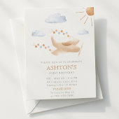 Invitation Aéronefs en aquarelle 1er appel d'anniversaire