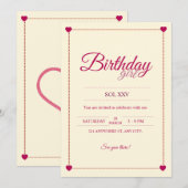 Invitation aesthetic de corazones rosas (Devant / Derrière)