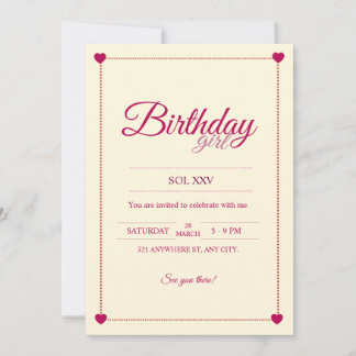 Invitation aesthetic de corazones rosas kaart