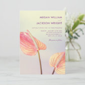 Invitation Aesthetic Floral Anthurium minimalist wedding (Debout devant)