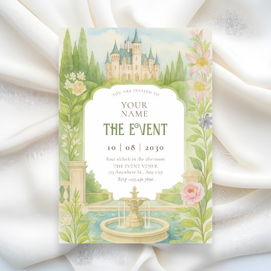 Invitation Aesthetic garden castle