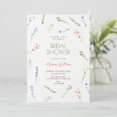 Invitation Aesthetic Minimalist falling flowers bridal shower (Debout devant)