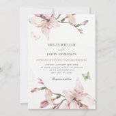 Invitation Aesthetic pink flower bloom wedding (Devant)