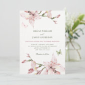 Invitation Aesthetic pink flower bloom wedding (Debout devant)