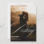 Invitation Aesthetic romantic elegant simple photo wedding (Devant)