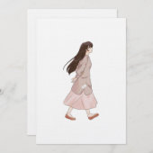 Invitation Aesthetic Walking Girl Sticker (Devant / Derrière)