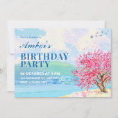 Invitation Aesthétique Aquarelle de printemps  (Devant)