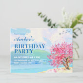 Invitation Aesthétique Aquarelle de printemps  (Debout devant)