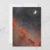 Invitation Aesthétique aquarelle nuit ciel art anniversaire (Dos)