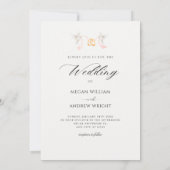 Invitation Aesthétique mariage arche jardin couple aquarelle (Dos)