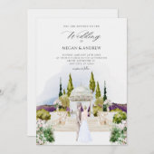 Invitation Aesthétique mariage jardin aquarelle (Devant / Derrière)