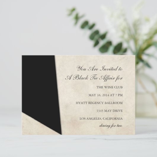 Invitation Affaire de cravate noire de l'invitation | (Debout devant)