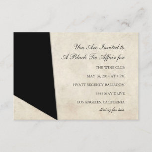 Invitation Affaire de cravate noire de l'invitation  