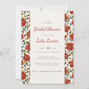 Invitation Affaire de jardin de pétales florales de rose sauv