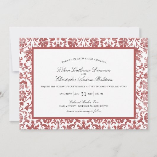 Invitation Affaire de la dentelle Vintage| Mariage (Devant)