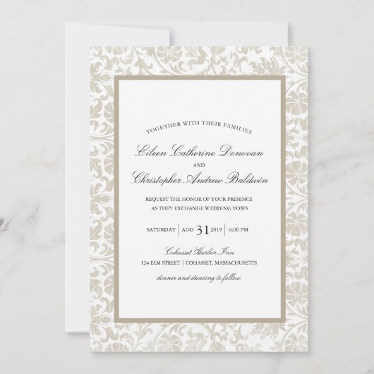Invitation Affaire de la dentelle Vintage| Mariage (Devant)