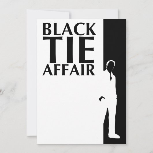 Invitation affaire en noir : silhouette sérieuse (Devant)