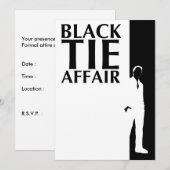 Invitation affaire en noir : silhouette sérieuse (Devant / Derrière)