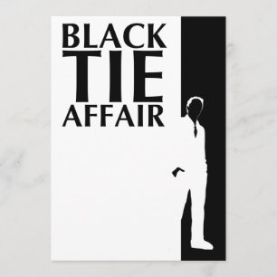 Invitation affaire en noir : silhouette sérieuse