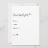 Invitation affaire tenue de soirée : silhouette sérieuse (Dos)